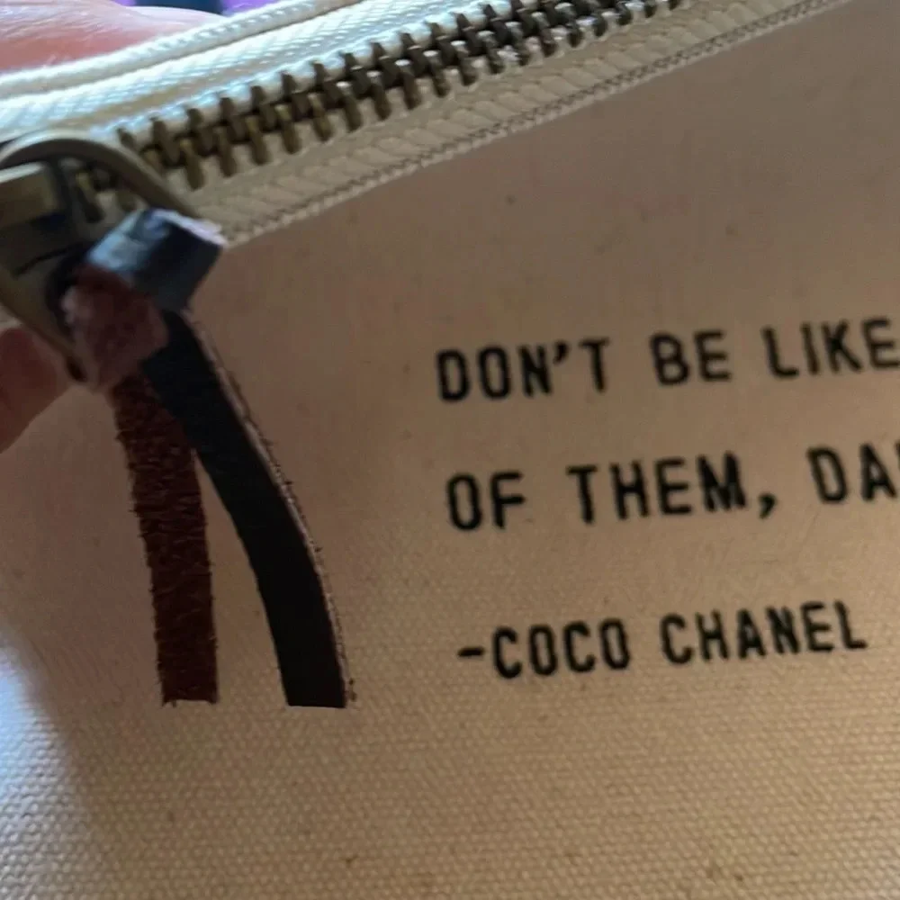 New Don't Be Like The Rest Of Them (Coco Chanel) Canvas Zip Bag